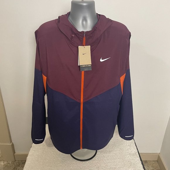 NIKE RUNNING WINDRUNNER REPEL FULL ZIP HOODED JACKET MEN'S SIZE 2XL XXL - Picture 2 of 9